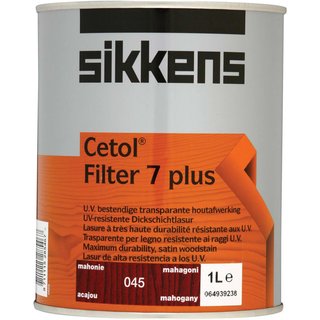 Sikkens Cetol Filter 7 Plus Translucent Woodstain Mahogany 1 litre 5085935