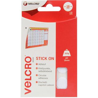 VELCRO® Brand Stick On Coins 16mm x 16 Sets 60227 VEL-EC60227
