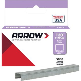 Arrow T30 Staples 305IP 8mm (5/16in) (Box 5000) A305IP