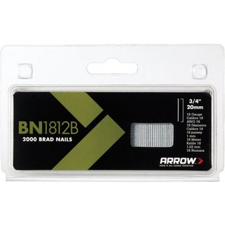 Arrow BN1812B Brad Nails 20mm Brown Head (Pack 2000) ABN1812B
