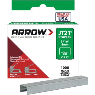 Arrow JT-21 Staples 5/16in x 1000 A215 A215