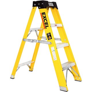 Excel Electricians Fibreglass Step Ladder 4 Tread 0.96m Heavy Duty