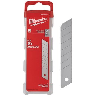 Milwaukee 18mm Snap Knife Replacement Blades Pack of 10 4932480107 18mm