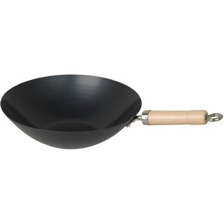 CookEveryday Carbon Steel Non Stick Wok With Wooden Handle 070