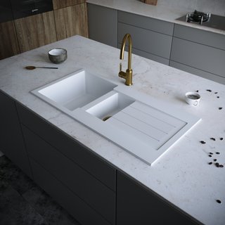 Ellsi White Comite Sink & Waste PDT-000102-64-65
