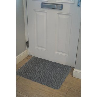 JVL Ribbed Indoor Doormat 50 x 80cm 01-229GY-T