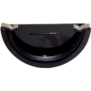 Kayflow Rainwater Round External Stop End Black RWHRSEEB