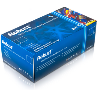 Aurelia Robust Nitrile Powder Free Blue Disposable Gloves 93896