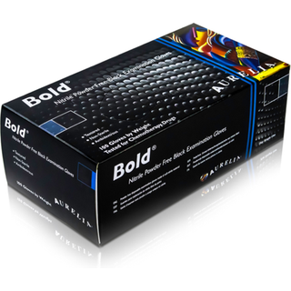 Aurelia Bold Nitrile Powder Free Black Gloves 73998