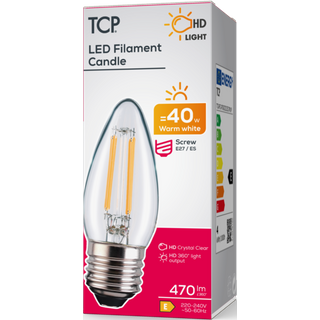 TCP TCP Filament Candle Lamp TCAFC250GCE12527N1P