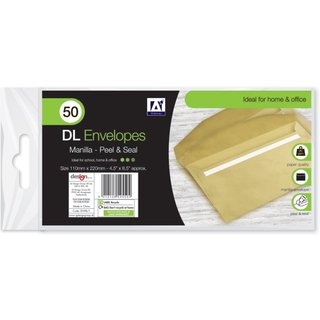 A Star DL Gummed Manila Envelopes ENVR/1