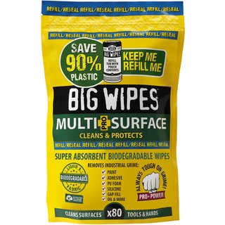 Big Wipes Big Wipes Multi-Surface PRO+ Bio Wipes Refill Pouch of 80 2046
