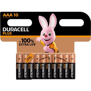 Duracell +100% Plus Power AAA x 10 S19036 S19036