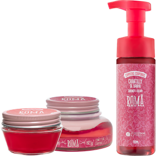 Combo Banho e Hidratação Romã: Chantilly, Gelatina e Geleia Hidratante