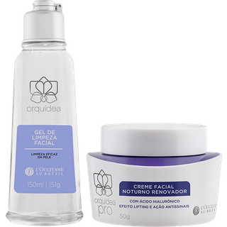 Combo Especial Orquídea: Gel de Limpeza e Creme Noturno