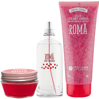 Combo Romã: Spray Perfumado, Geleia Esfoliante e Gelatina