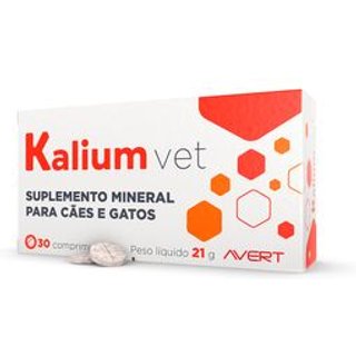 Suplemento Mineral para Cães e Gatos Kalium Vet Avert - 30 comprimidos