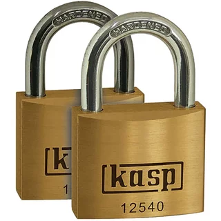 Kasp Keyed Alike Padlock Brass 40Mm Pk2