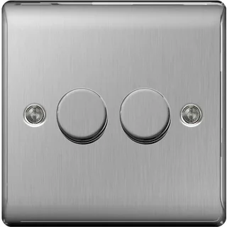 Bg Nexus 2G 2W Dimmer 400W Brushed Steel