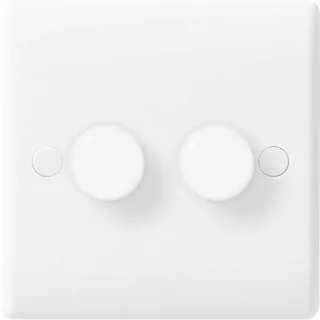 BG White Moulded Double 2 Way Dimmer Switch 882-01