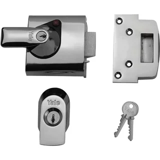 Yale Locks BS1 Nightlatch British Standard Lock 60mm Backset Chrome Finish Visi 6.3001E+11