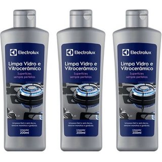 Kit Limpa Vidro e Vitrocerâmico de Indução Electrolux Remove Manchas e Gorduras 3 unidades
