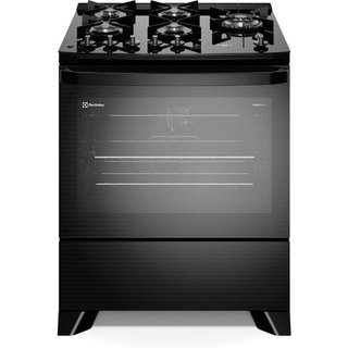 Fogão 5 bocas Electrolux Preto Experience c/ Mesa de Vidro, Grill e PerfectCook360 (FE5CP)