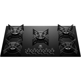 Cooktop 5 Bocas a Gás Electrolux Mesa de Vidro Efficient Grade de Aço Fosco (KE5GR) - Bivolt