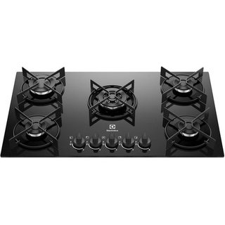 Cooktop 5 Bocas Gás Electrolux Mesa de Vidro Efficient Tripla Chama e Grade Aço Fosco (KE5GT) - Bivolt