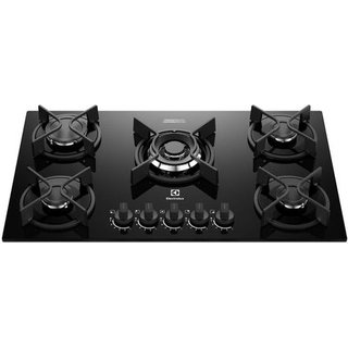 Cooktop 5 Bocas a Gás Electrolux Mesa Vidro Experience ChamaPrecisa, Multi Chama e Grade de Ferro Fundido (KE5GC) - Bivolt