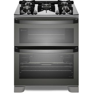 Fogão 5 bocas Electrolux Cinza Expert Função Air Fryer, 2 Fornos, Grill e Timer (FE5AD) - 220V