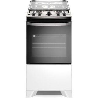 Fogão 4 bocas Electrolux Efficient Branco Mesa Inox, PerfectCook e VaporBake® (FE4IW) - Bivolt