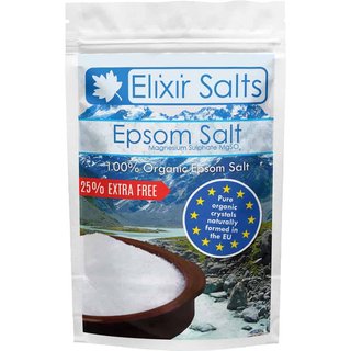 Elixir Salts 100% Pure Organic Epsom Salts (FCC Food Grade ) + 25% Free