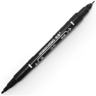 Dual-Tip Black Marker Pen