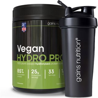 Vegan Hydro Pro Hydrolysed Protein | 1KG | + 600ml Shaker Black