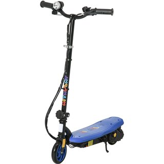 HOMCOM Foldable Electric Scooter, with LED Headlight, for Ages 7-14 Years - Blue Aosom UK