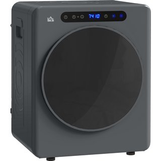 HOMCOM Small Tumble Dryer 4kg Compact 40-60℃ Grey Energy Efficient Fast Drying Aosom UK