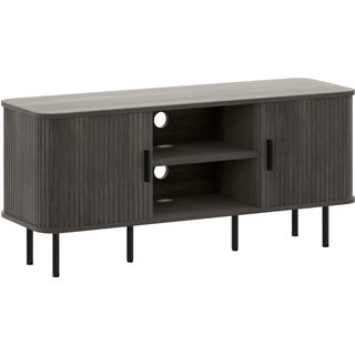 HOMCOM TV Stand Cabinet for TVs up to 55 Inches, TV Unit with Storage Shelves and Cupboard for Living Room, Grey