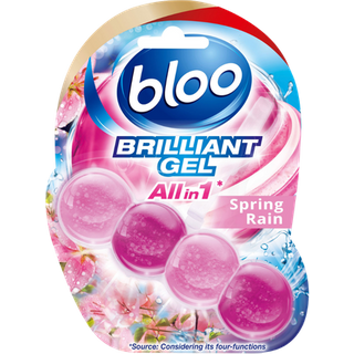 Blooo Brilliant Gel All In 1 Spring Rain - pastiglia per il bordo del WC - 42 g