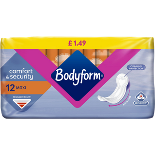 Bodyform Comfort & Security Maxi Sanitary Pads - 12 pcs