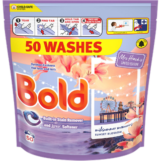 Bold Mrs Hinch's Limited Edition Midsummer Memories Sunset Blossom Laundry Detergent Pods - 50 pcs
