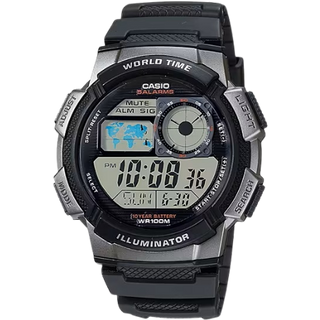 Casio AE-1000W-1B World Time Men's Water Resistant Digital Watch - Black