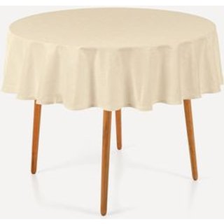 Toalha de Mesa Redonda 4 Lugares Jacquard Melli Natural