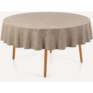 Toalha de Mesa Redonda 4 Lugares Anti Mancha Katherine Taupe