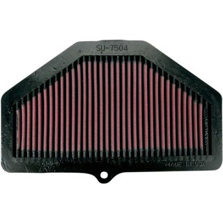 SU-7504 - K&N High Flow Air Filter For Suzuki GSX-R 600 2004-2005 - Black/Red