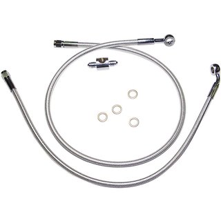3609A - Magnum Shielding Braided Brake Hose Kit For Harley Davidson FLST 1340 1987-1990 Rear - Chrome