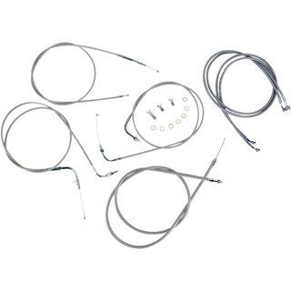 BA-8048KT-18 - Baron Stainless Handlebar Cable & Hose Kit For Yamaha XVS 1100 V Star Custom 1999-2011
