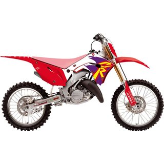 2147AA - Blackbird Retro Graphics Kit For Honda CR125 2002-2007 - Red/White/Yellow