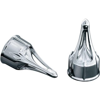 KUR1225 - Kuryakyn Roman Axle Nut Covers For Harley Davidson FLD 1690 2012 Front - Chrome
