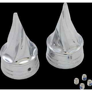 KUR1219 - Kuryakyn Twisted Axle Nut Covers For Harley Davidson FLD 1690 2012 Front - Chrome